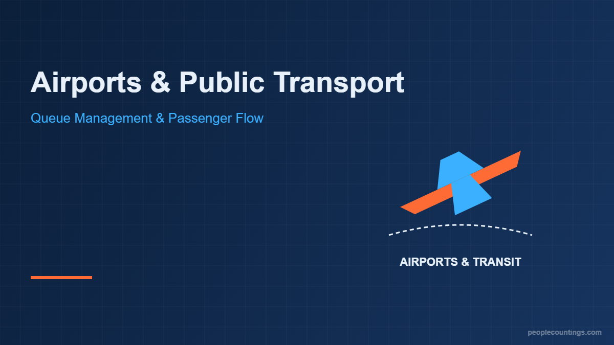 People counting in airports and public transport illustration