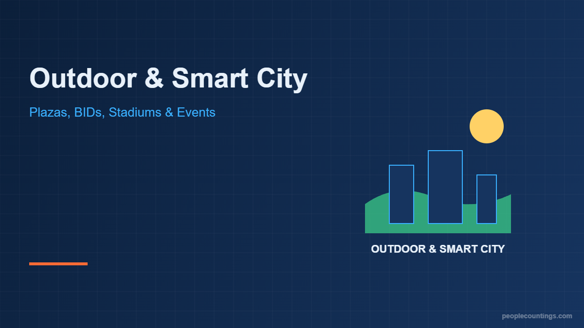 Outdoor smart city people counting illustration